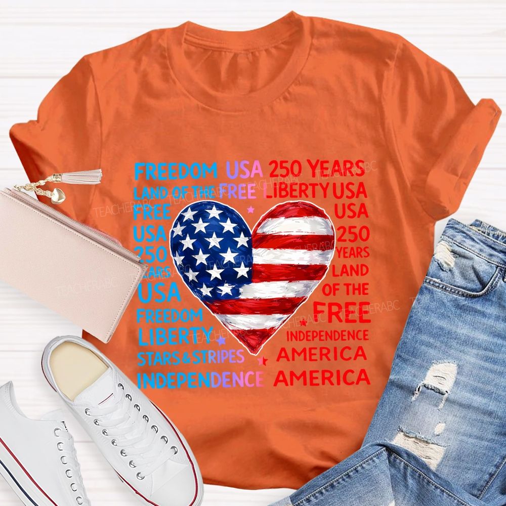 American Heart American Freedom Teacher T-shirt