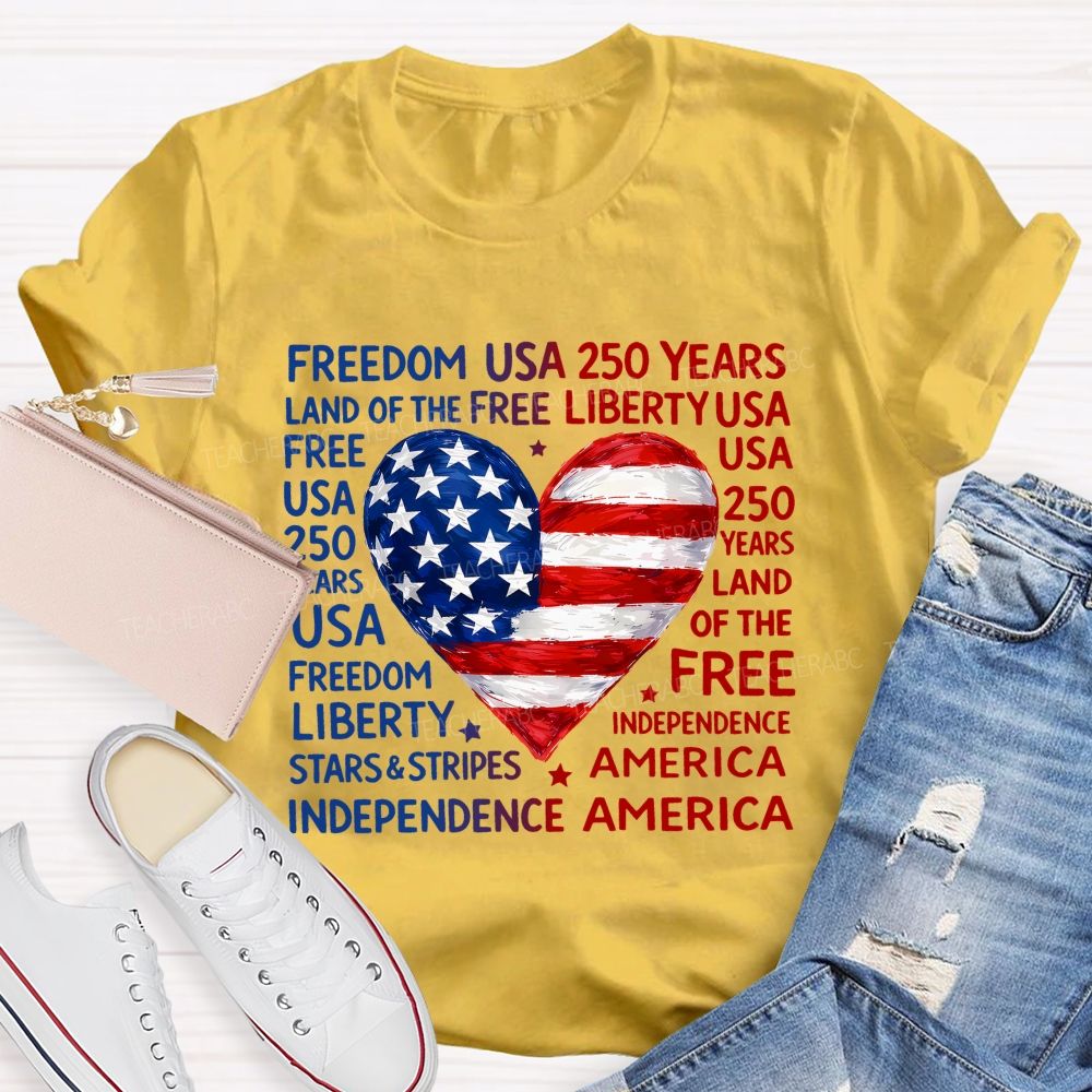 American Heart American Freedom Teacher T-shirt