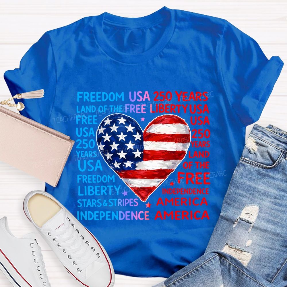 American Heart American Freedom Teacher T-shirt