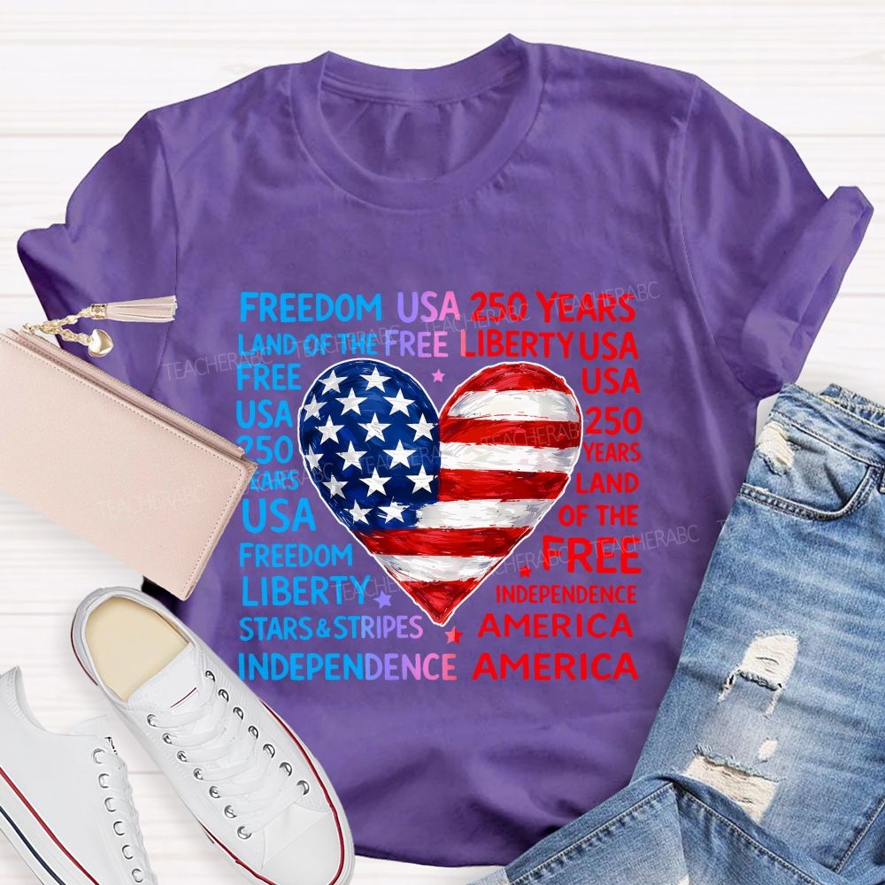 American Heart American Freedom Teacher T-shirt