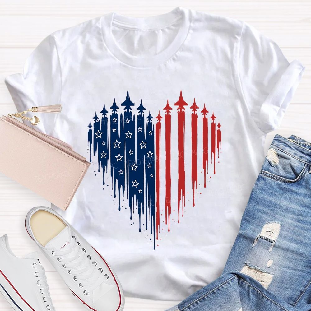 American Free And Stars In My Heart Teacher T-shirt