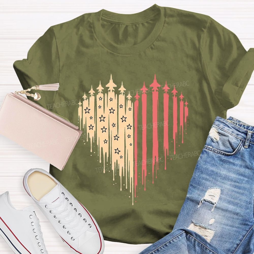 American Free And Stars In My Heart Teacher T-shirt