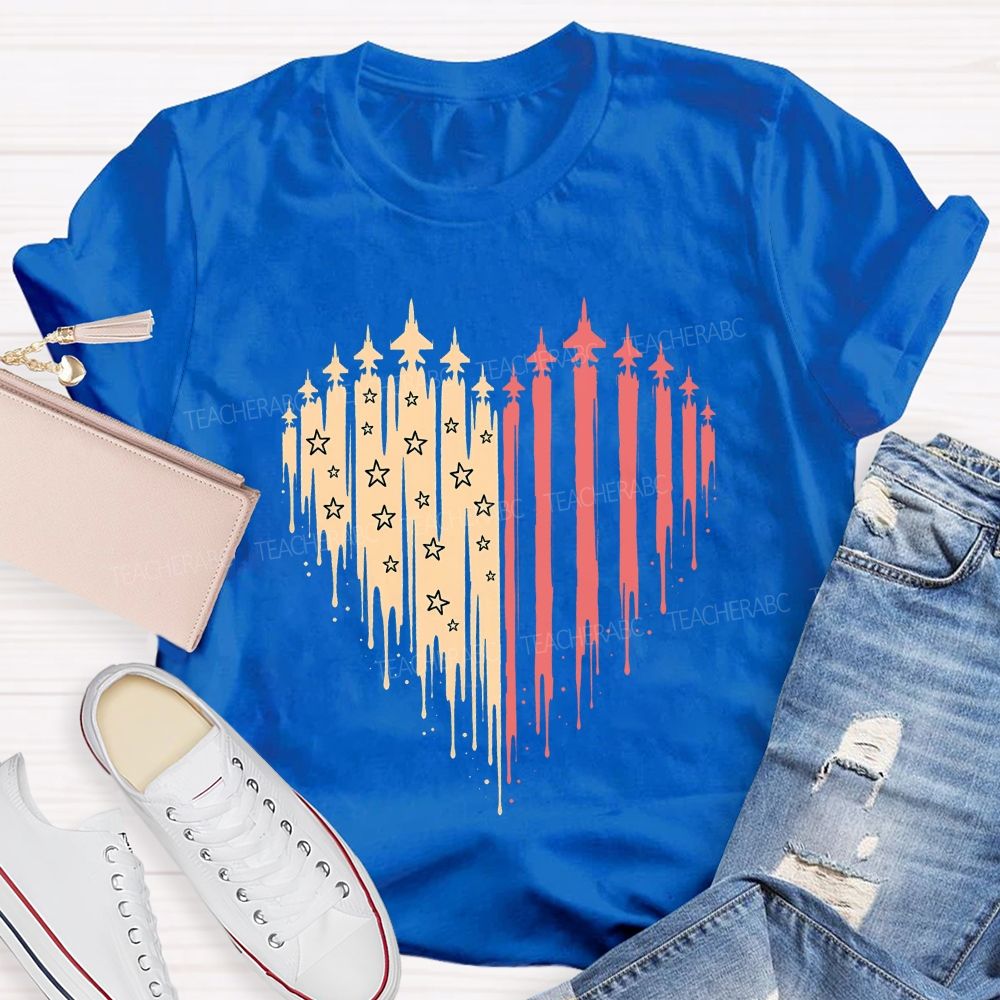 American Free And Stars In My Heart Teacher T-shirt