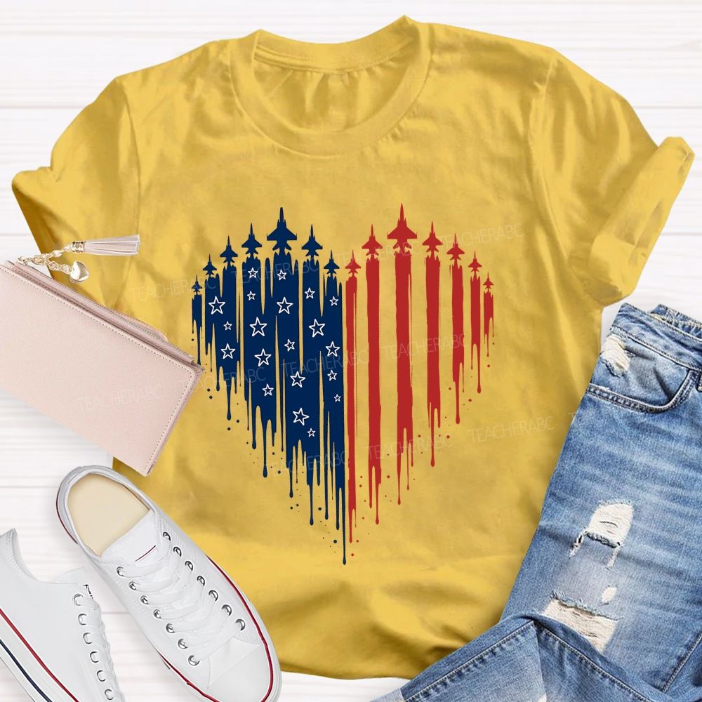 American Free And Stars In My Heart Teacher T-shirt