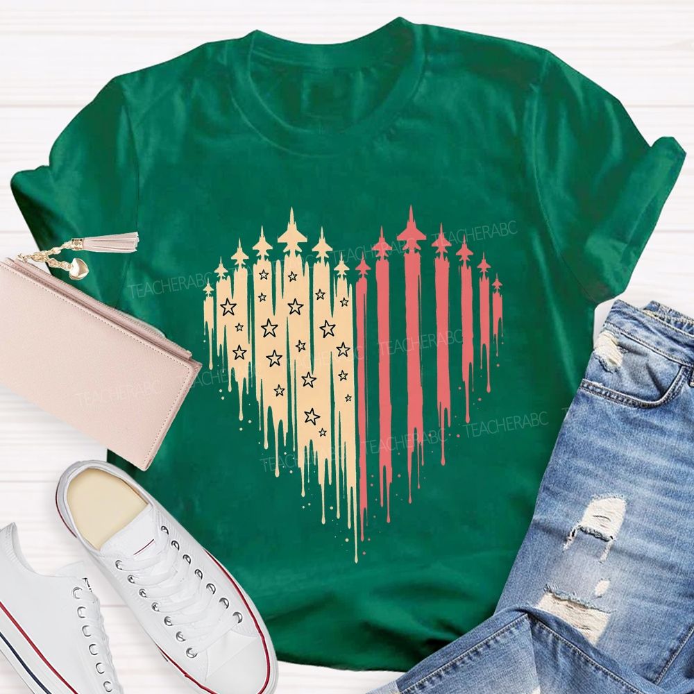 American Free And Stars In My Heart Teacher T-shirt