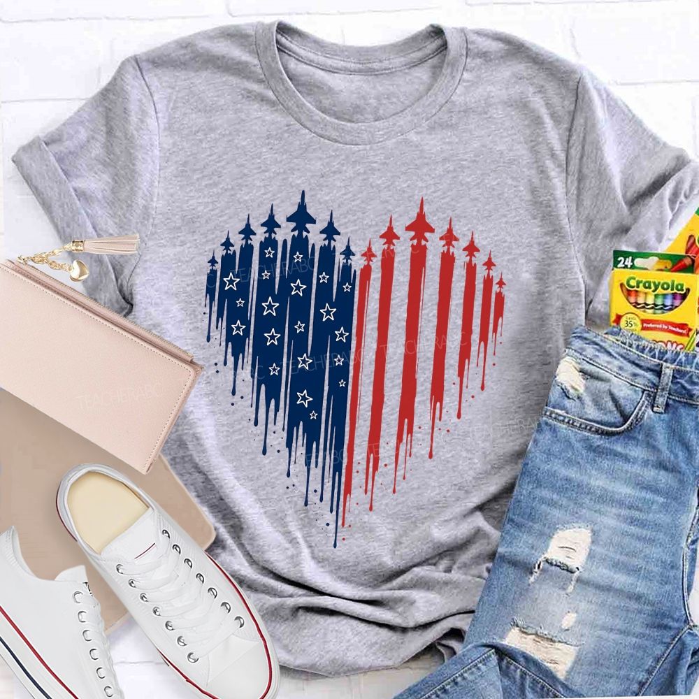 American Free And Stars In My Heart Teacher T-shirt