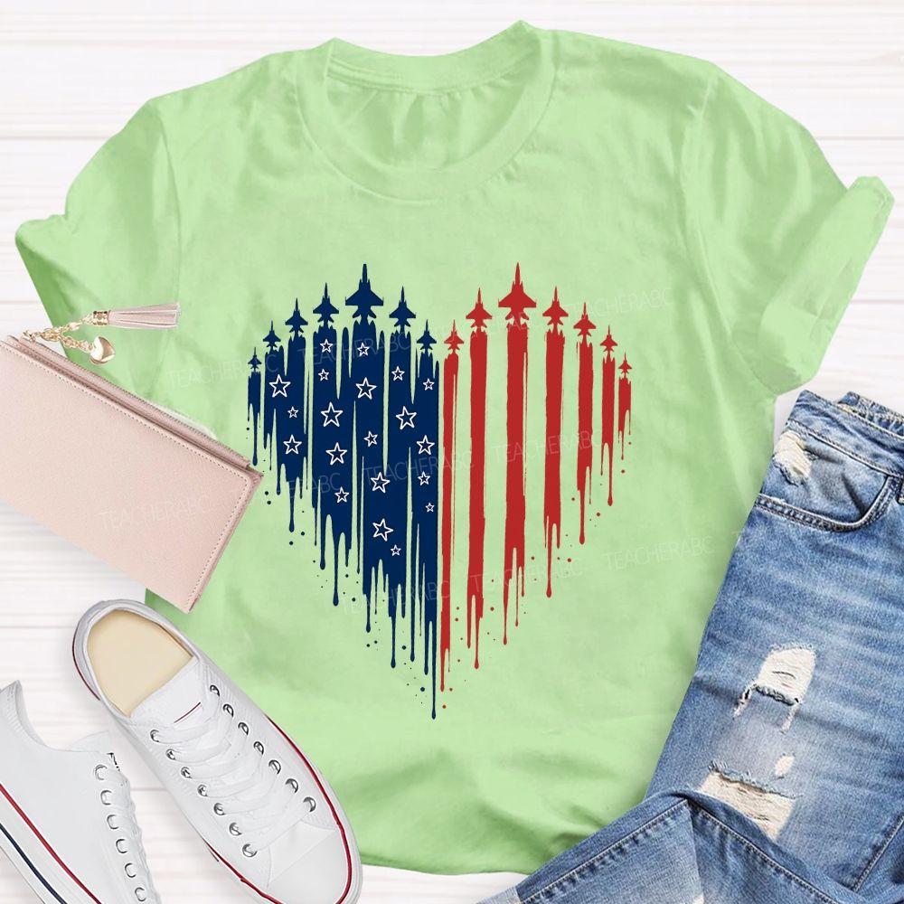 American Free And Stars In My Heart Teacher T-shirt