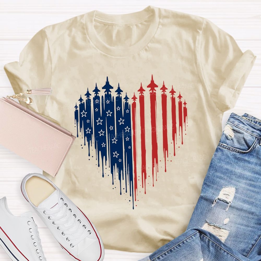 American Free And Stars In My Heart Teacher T-shirt