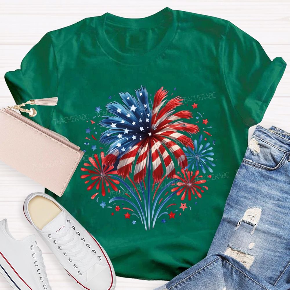 USA 250th Anniversary Fireworks Teacher T-shirt
