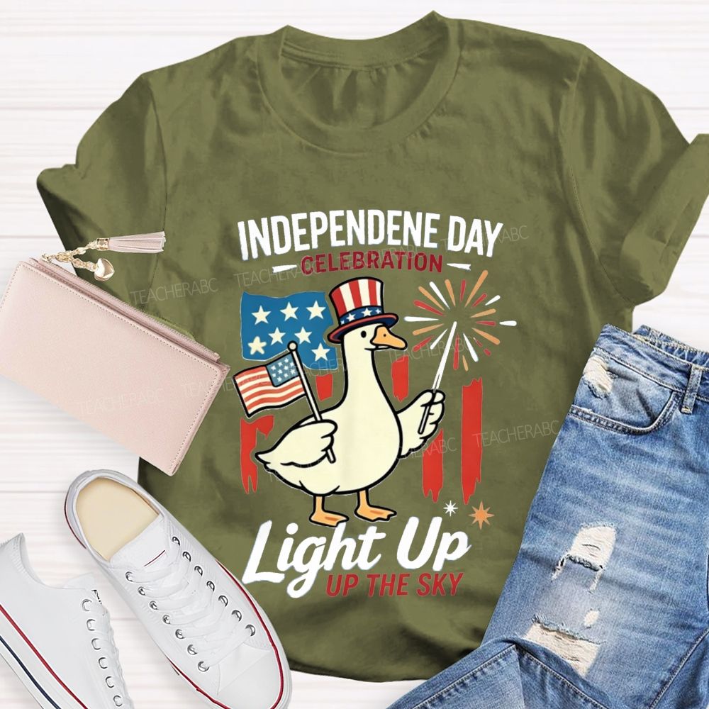 Independence Day Celebration Light Up Up The Sky Teacher T-shirt