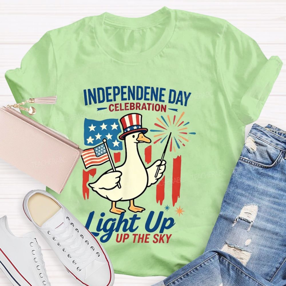 Independence Day Celebration Light Up Up The Sky Teacher T-shirt