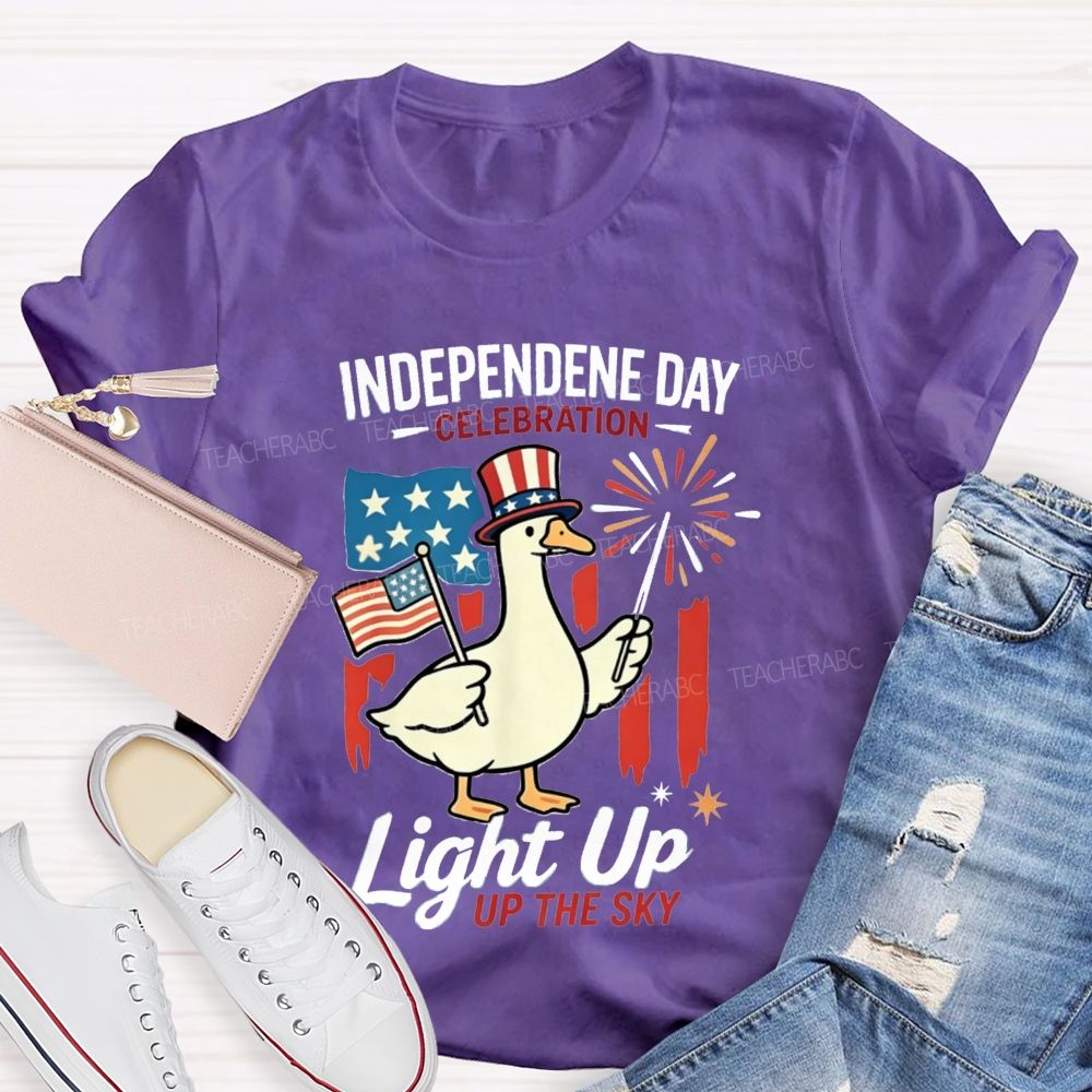 Independence Day Celebration Light Up Up The Sky Teacher T-shirt
