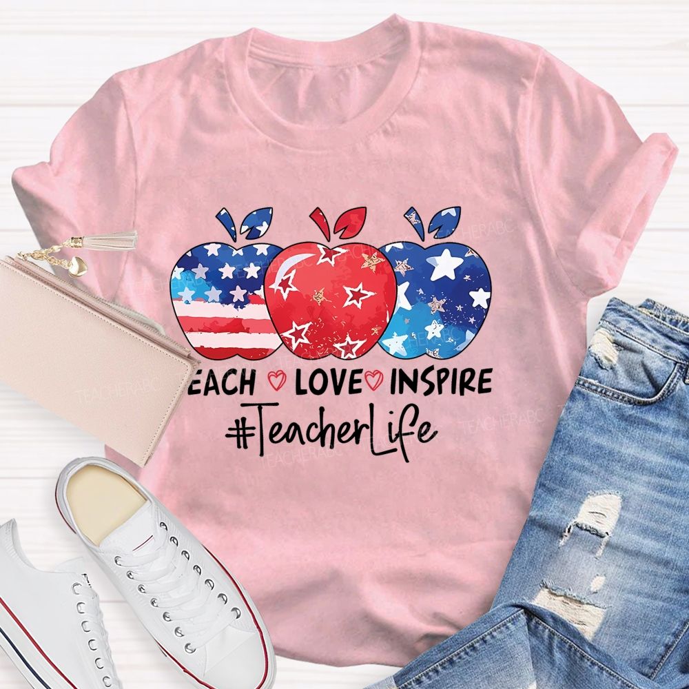 Teach Love Inspire Teacherlife Patterns  Teacher T-shirt
