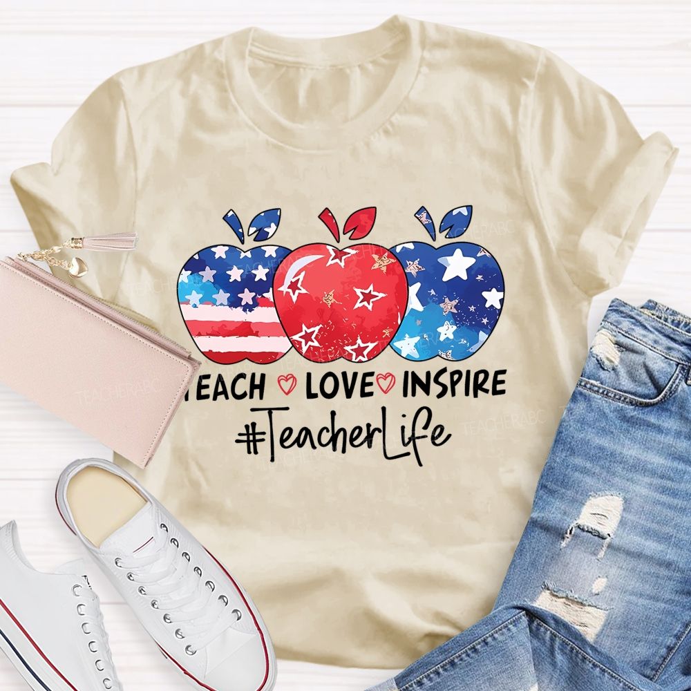 Teach Love Inspire Teacherlife Patterns  Teacher T-shirt