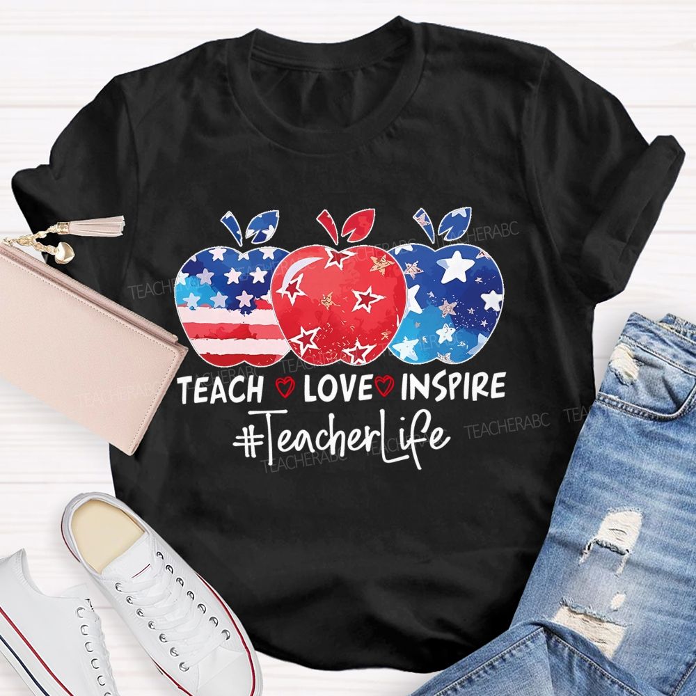 Teach Love Inspire Teacherlife Patterns  Teacher T-shirt