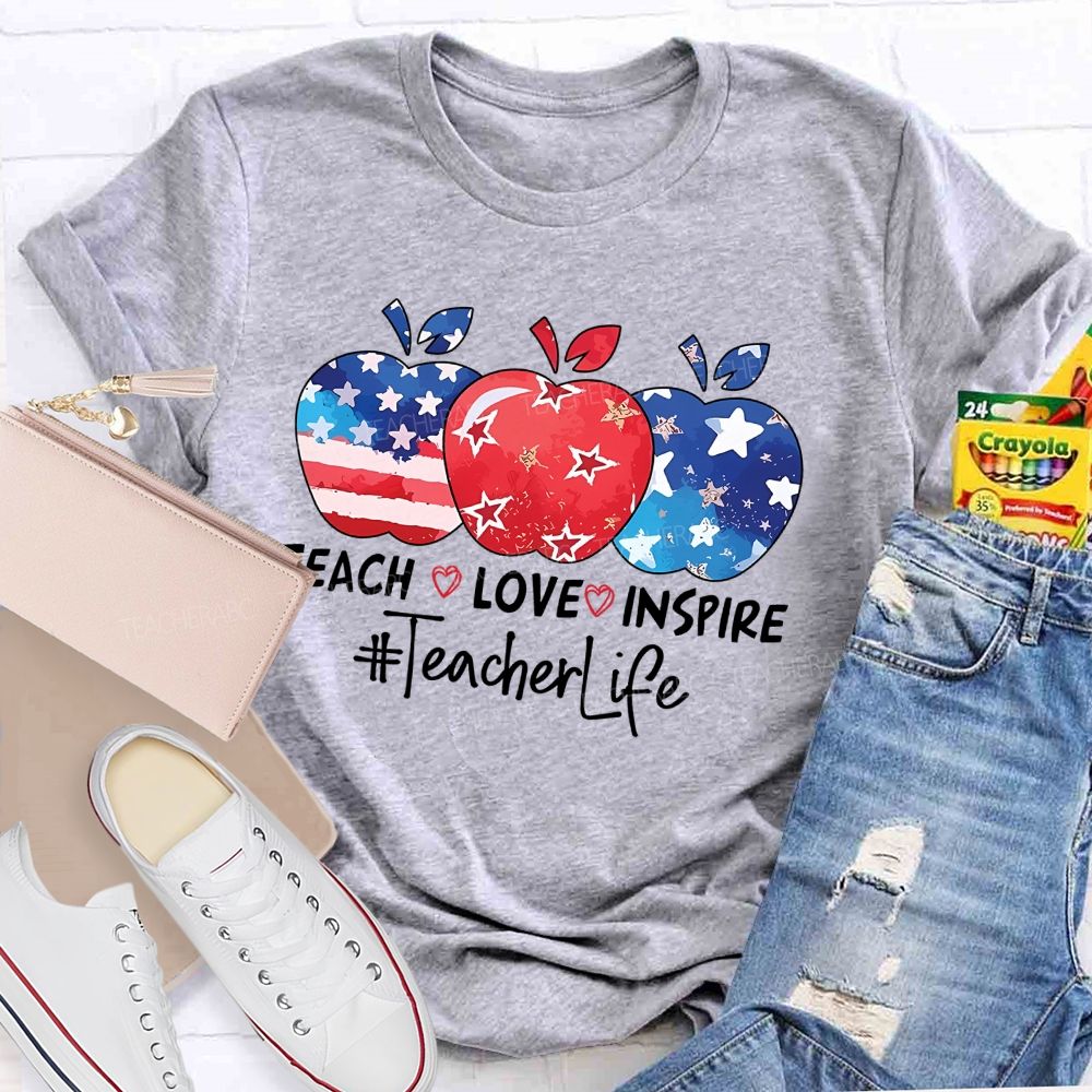 Teach Love Inspire Teacherlife Patterns  Teacher T-shirt