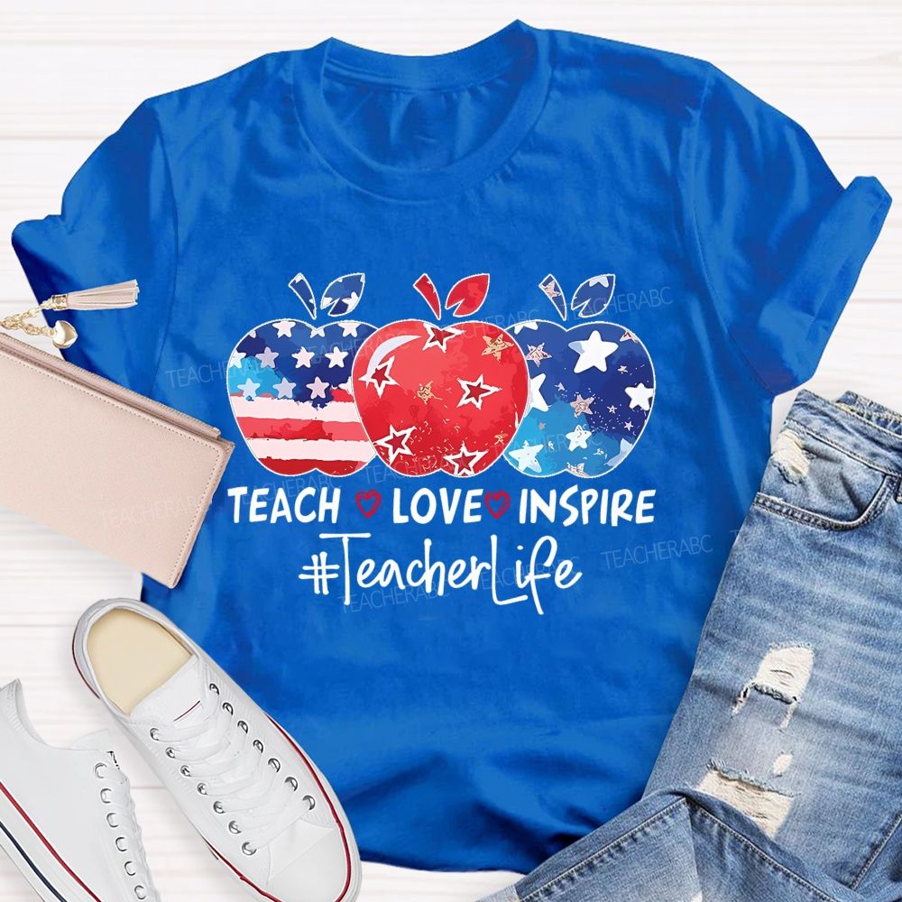 Teach Love Inspire Teacherlife Patterns  Teacher T-shirt