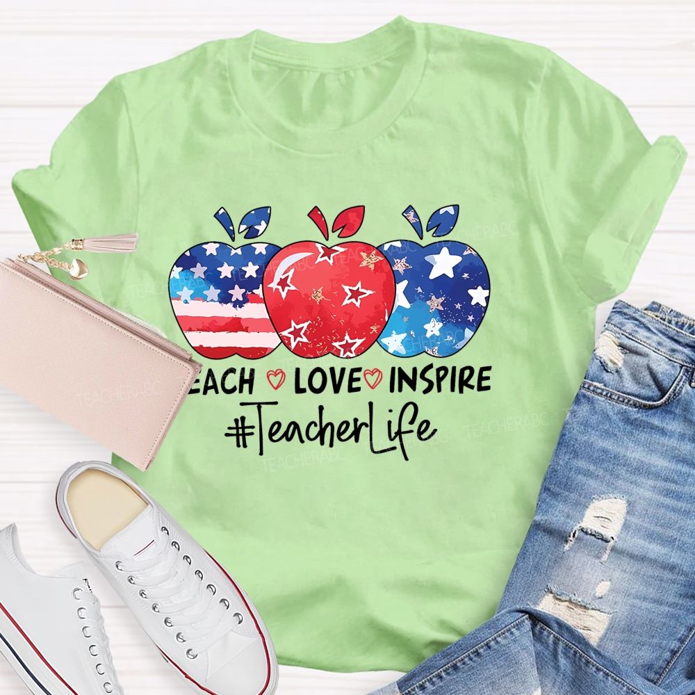 Teach Love Inspire Teacherlife Patterns  Teacher T-shirt