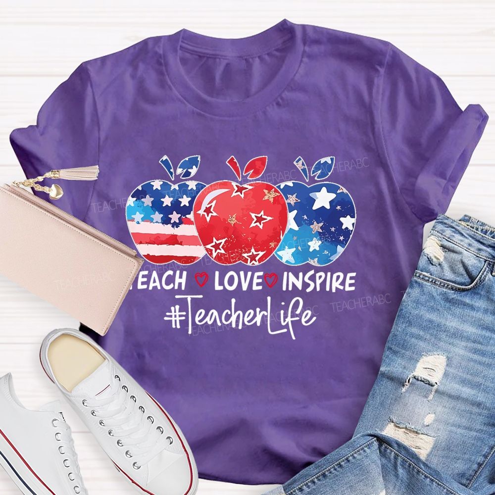 Teach Love Inspire Teacherlife Patterns  Teacher T-shirt