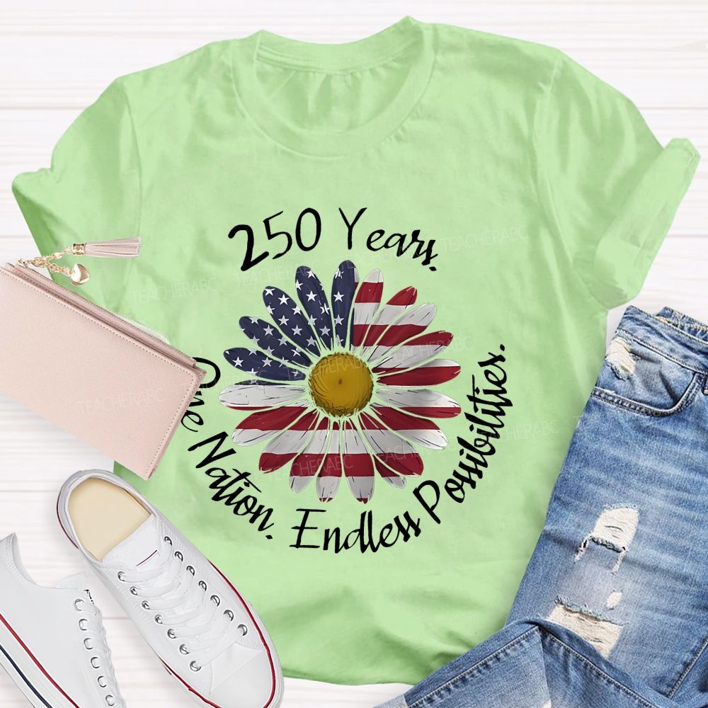 250 Years One Nation  Endless Possibilities  Teacher T-shirt