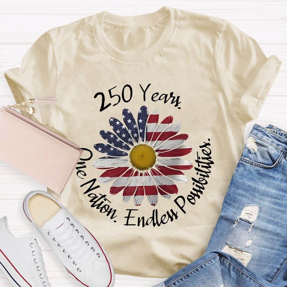250 Years One Nation  Endless Possibilities  Teacher T-shirt