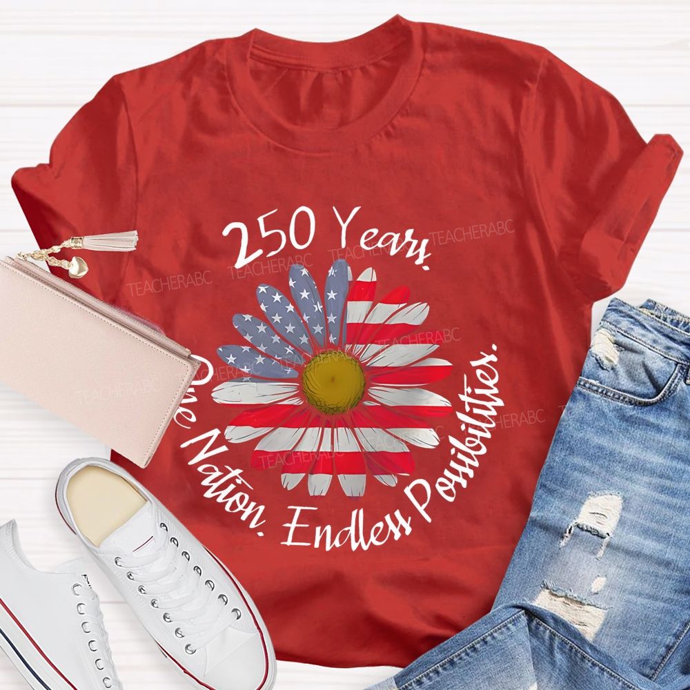 250 Years One Nation  Endless Possibilities  Teacher T-shirt