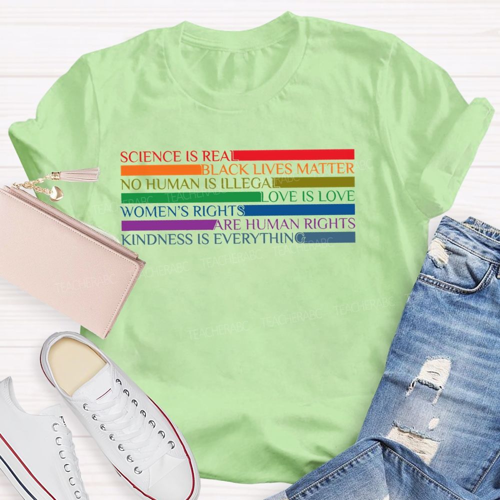 Science Is Real Black Lives Matter  Teacher T-shirt