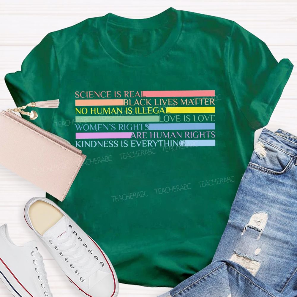 Science Is Real Black Lives Matter  Teacher T-shirt