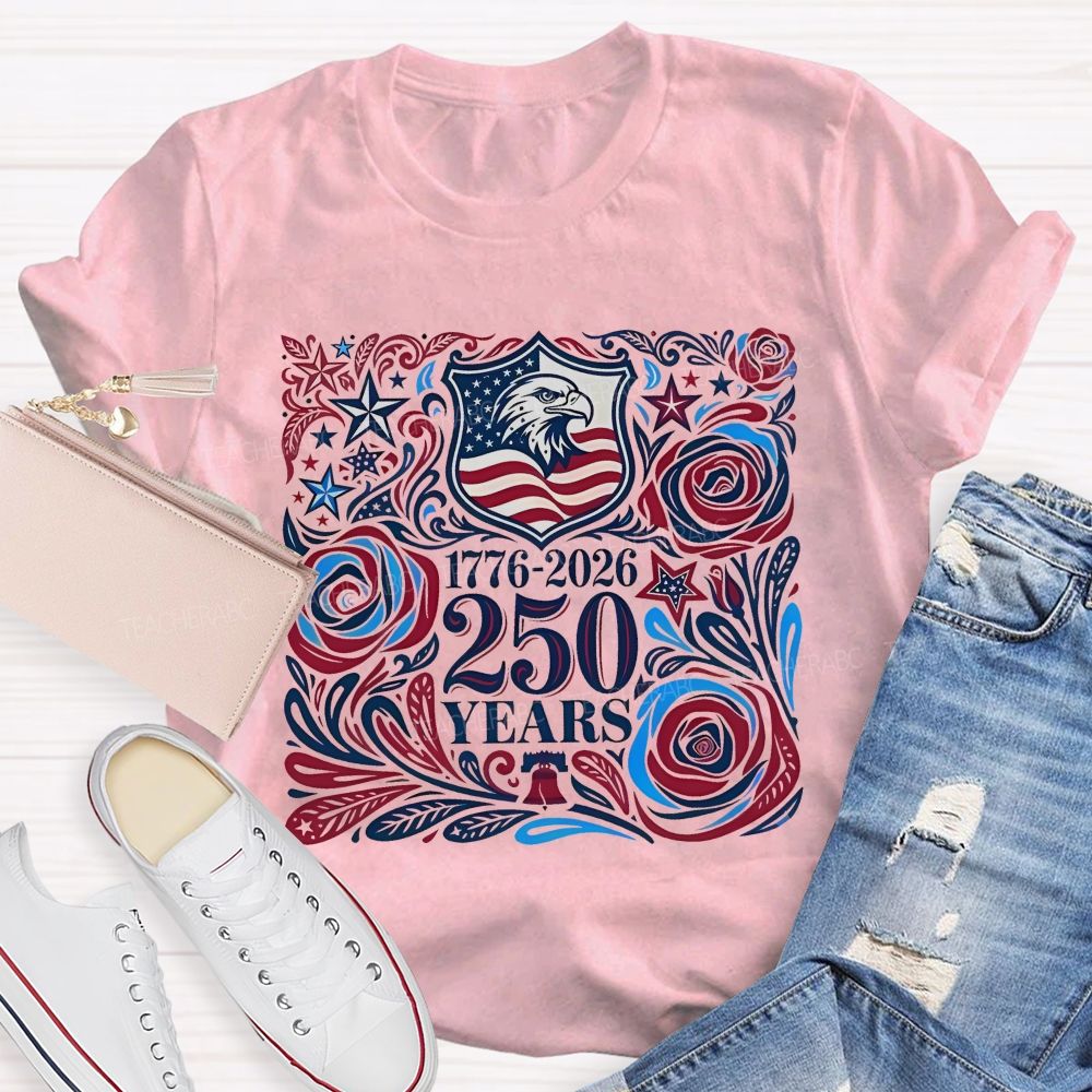 250 Years Flowers Patterns  Teacher T-shirt