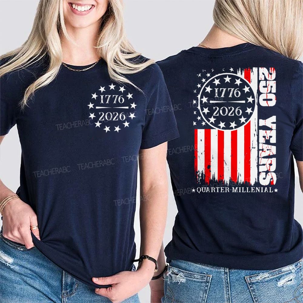 250 Years Quarter-Millennial   Double Printed T-shirt