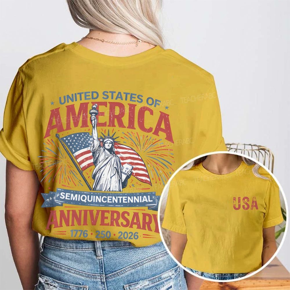 United States Of America  Double Printed T-shirt
