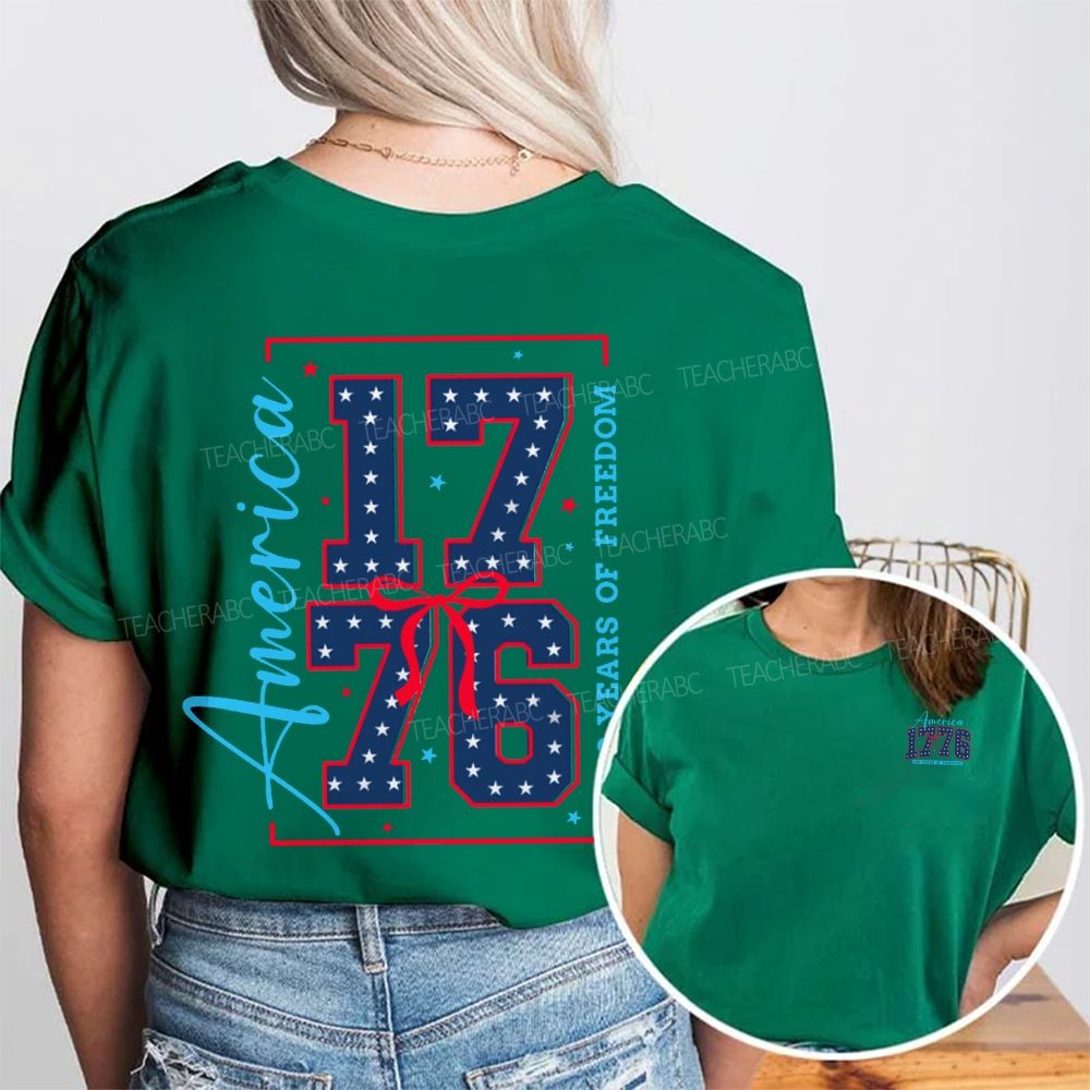 America 1776 And 250 Years Of Freedom Double Printed T-shirt