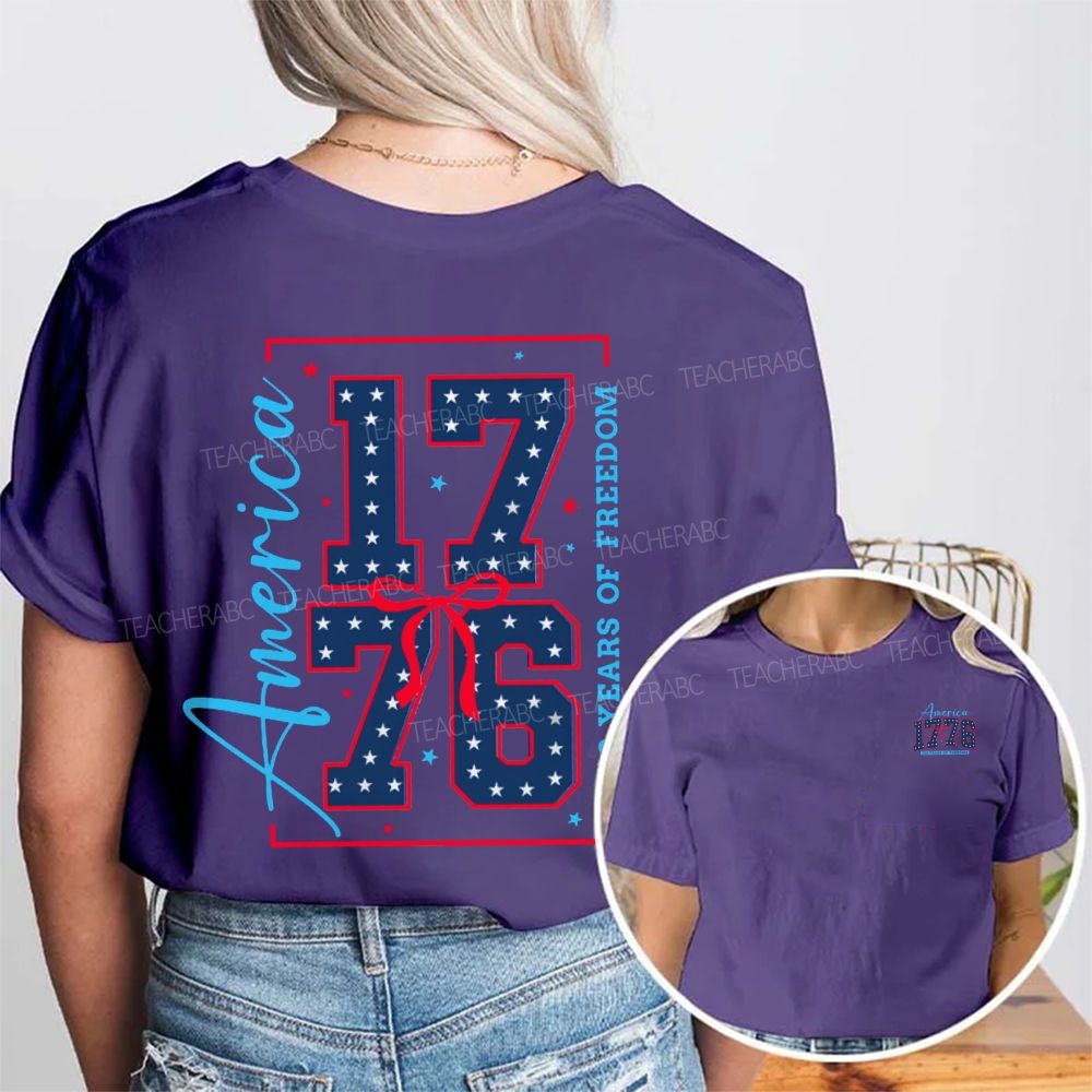 America 1776 And 250 Years Of Freedom Double Printed T-shirt