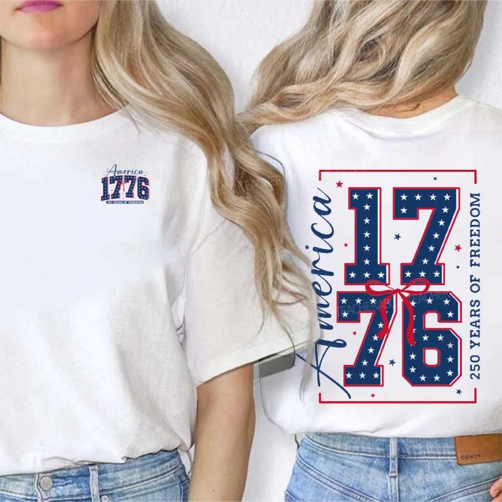 America 1776 And 250 Years Of Freedom Double Printed T-shirt