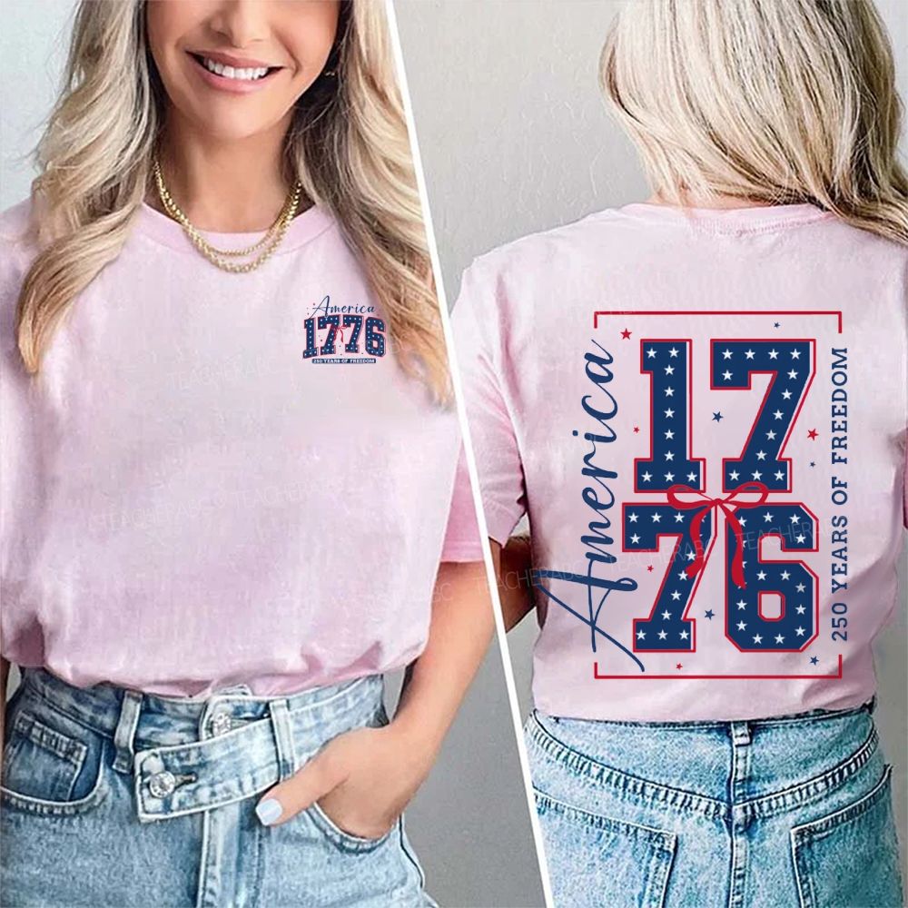 America 1776 And 250 Years Of Freedom Double Printed T-shirt