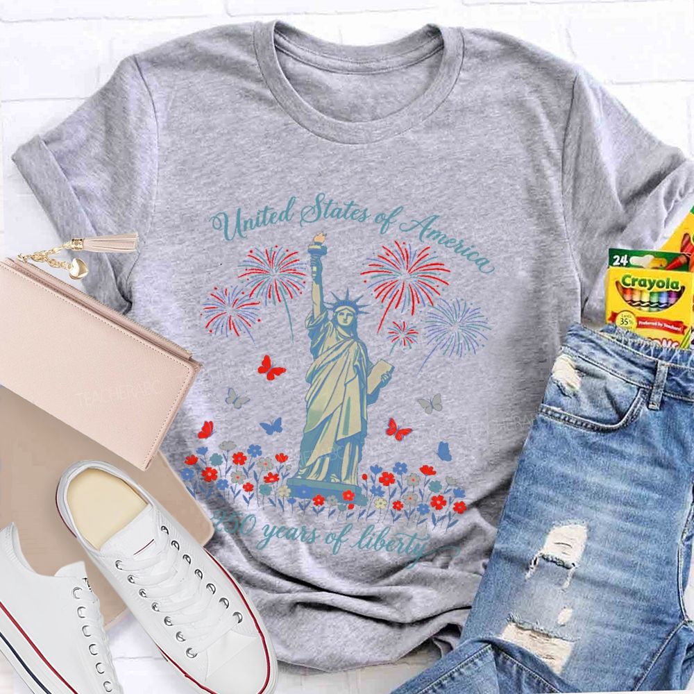 United States Of America 250 Years Of Liberty  Teacher T-shirt