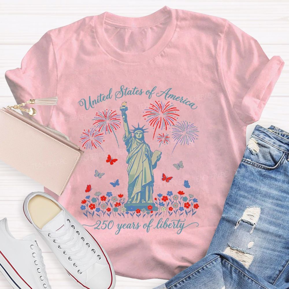 United States Of America 250 Years Of Liberty  Teacher T-shirt