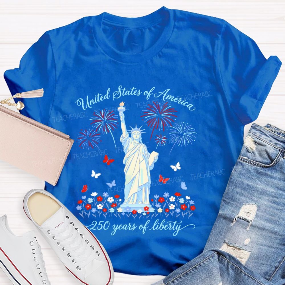 United States Of America 250 Years Of Liberty  Teacher T-shirt