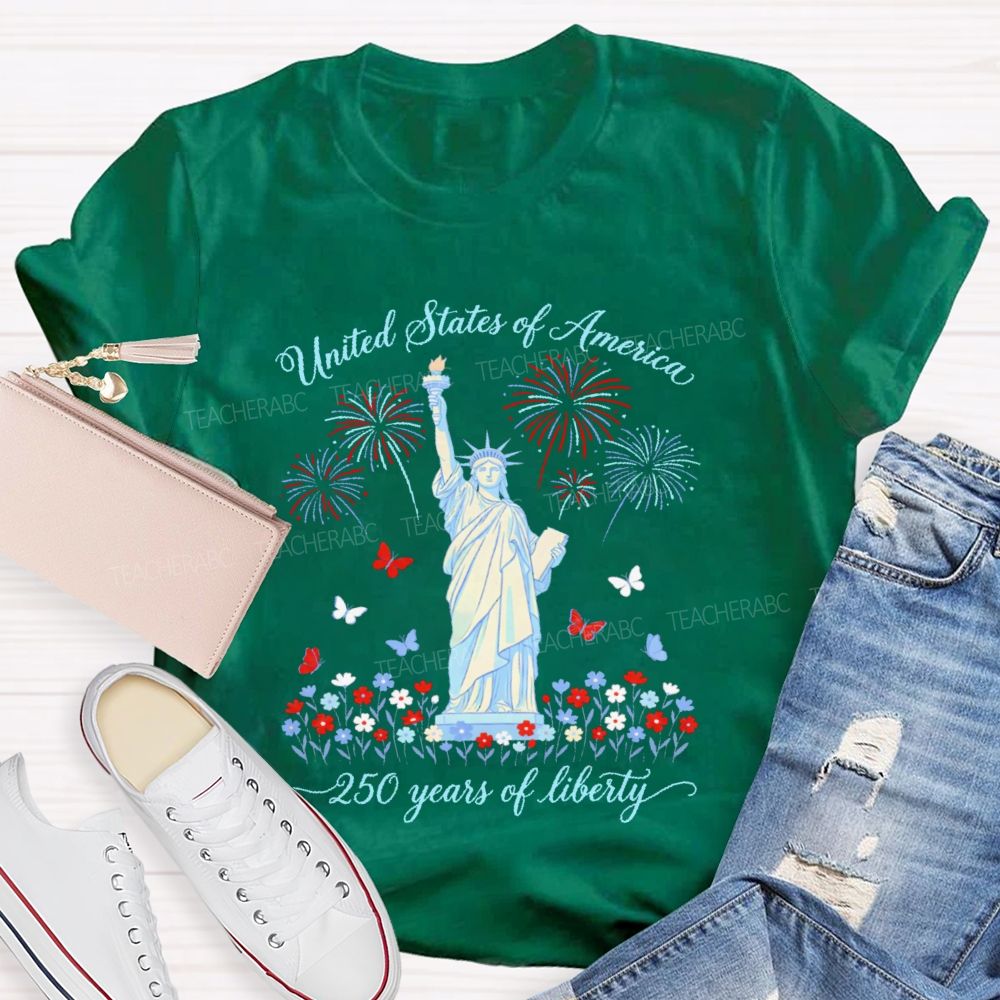 United States Of America 250 Years Of Liberty  Teacher T-shirt