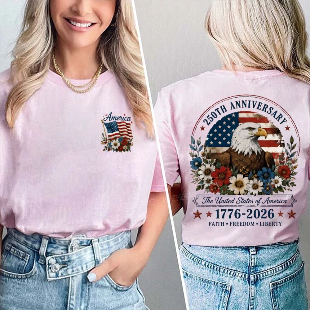 250th Anniversary Faith Freedom  Liberty   Double Printed T-shirt