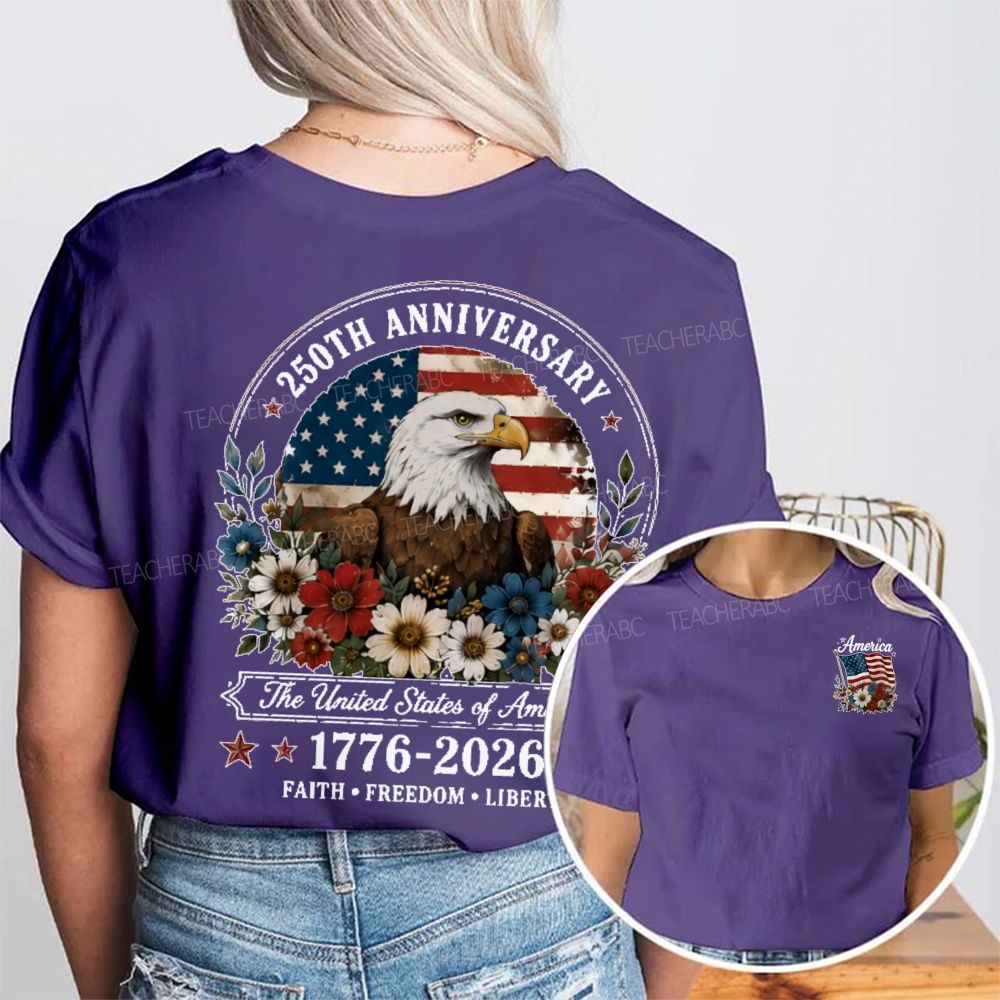 250th Anniversary Faith Freedom  Liberty   Double Printed T-shirt