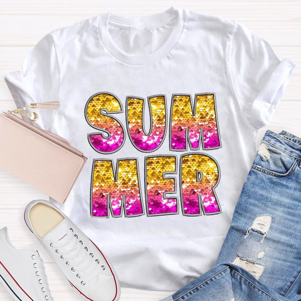 Glitter Summer Teacher T-shirt