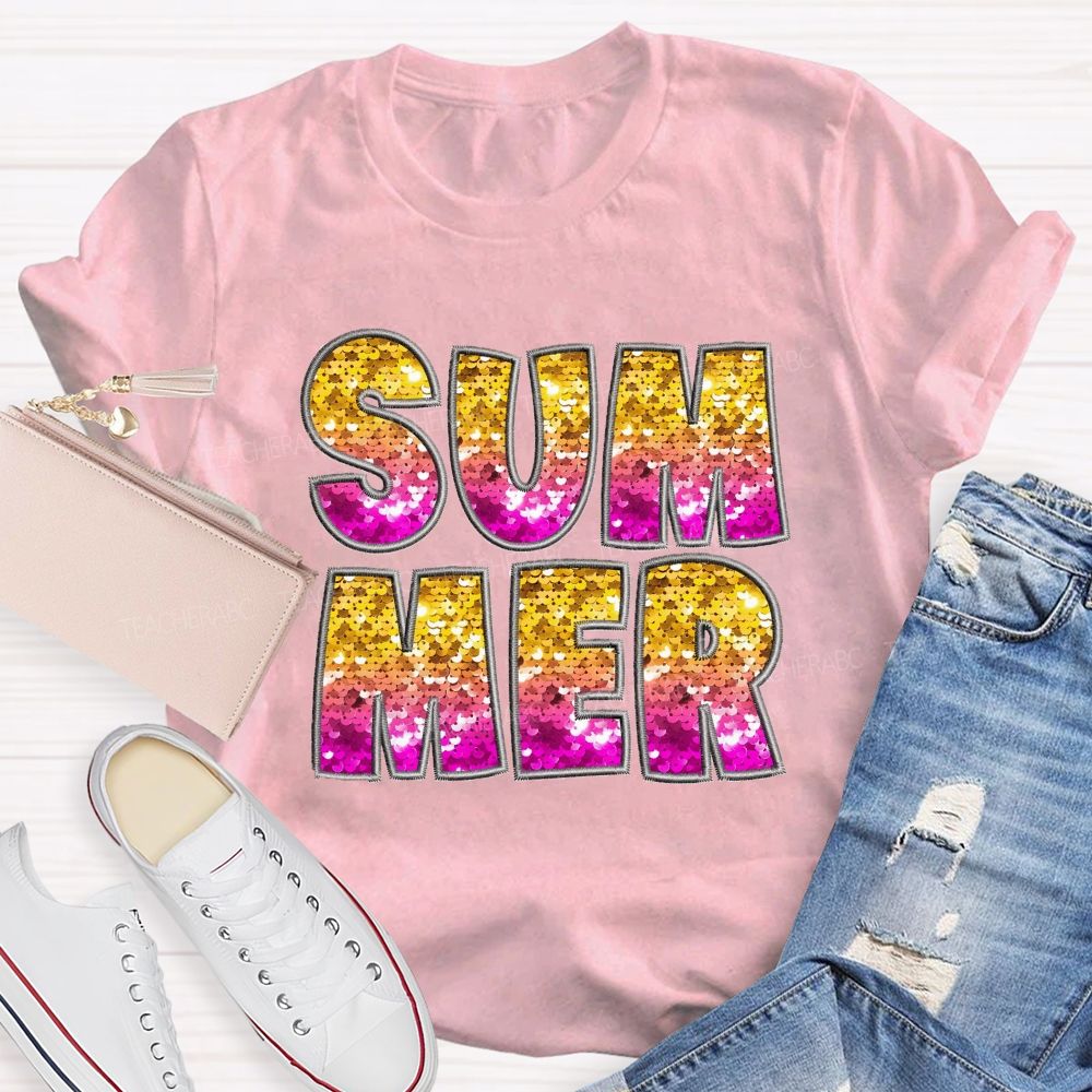 Glitter Summer Teacher T-shirt