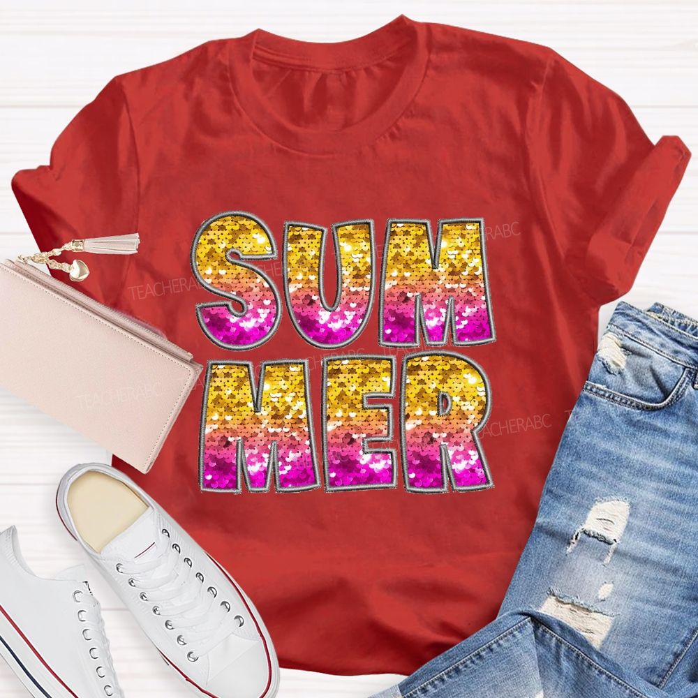 Glitter Summer Teacher T-shirt