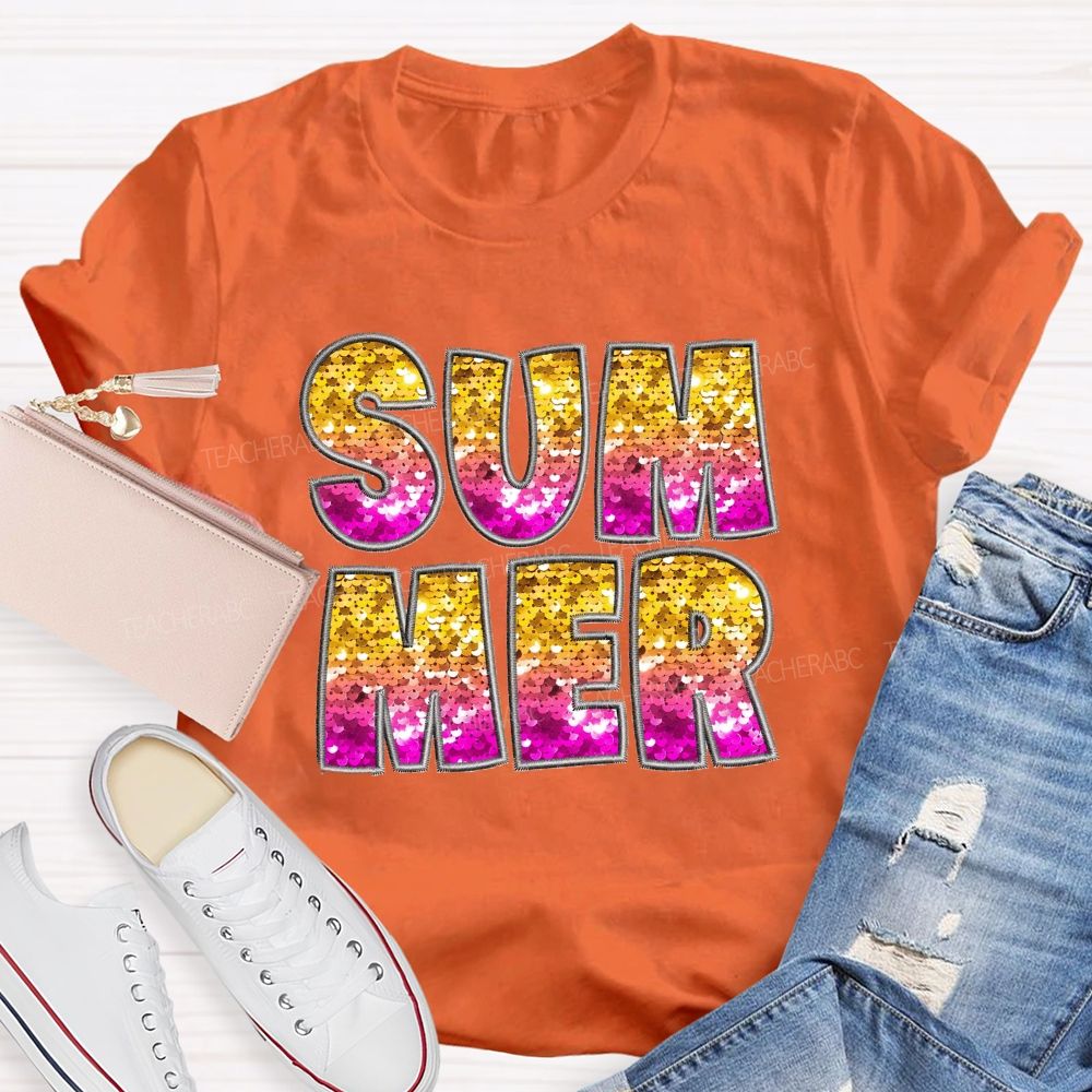 Glitter Summer Teacher T-shirt