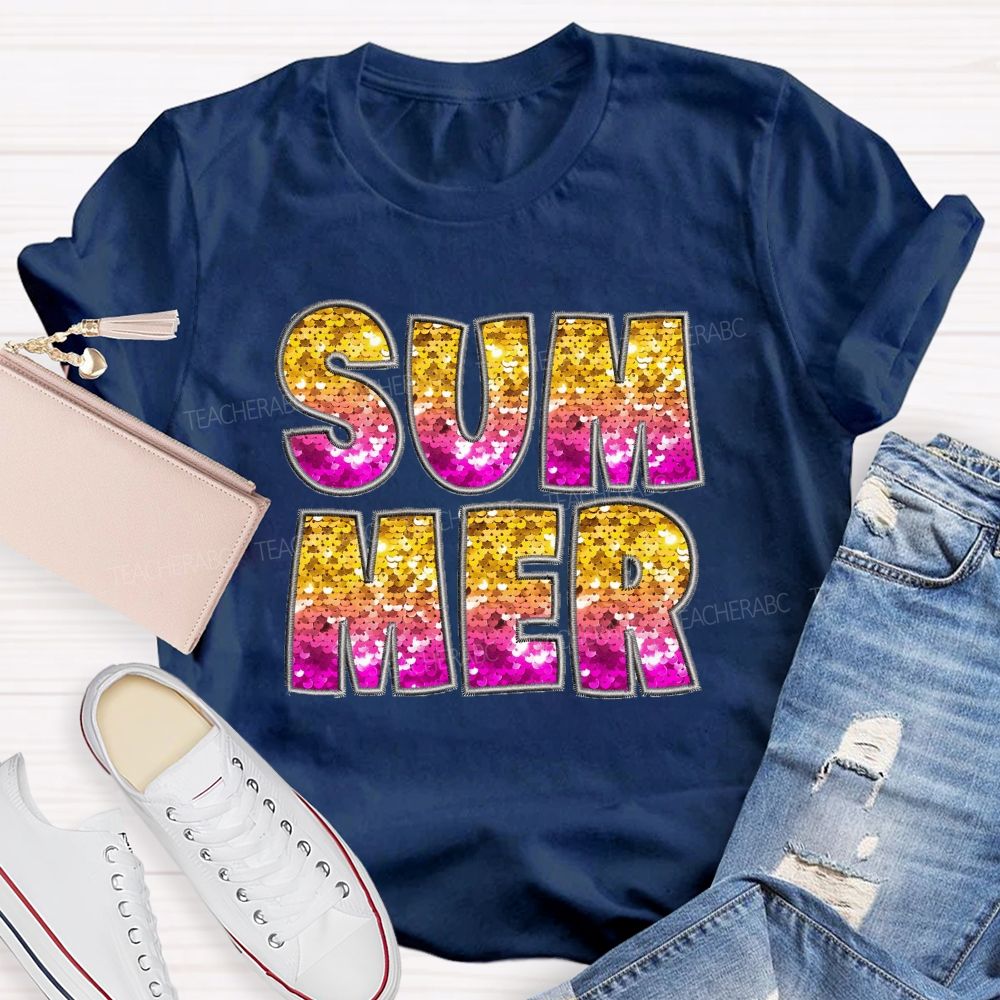 Glitter Summer Teacher T-shirt