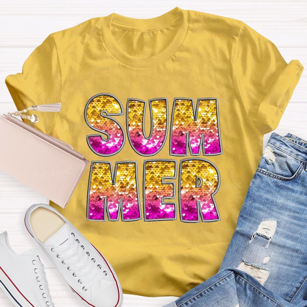 Glitter Summer Teacher T-shirt