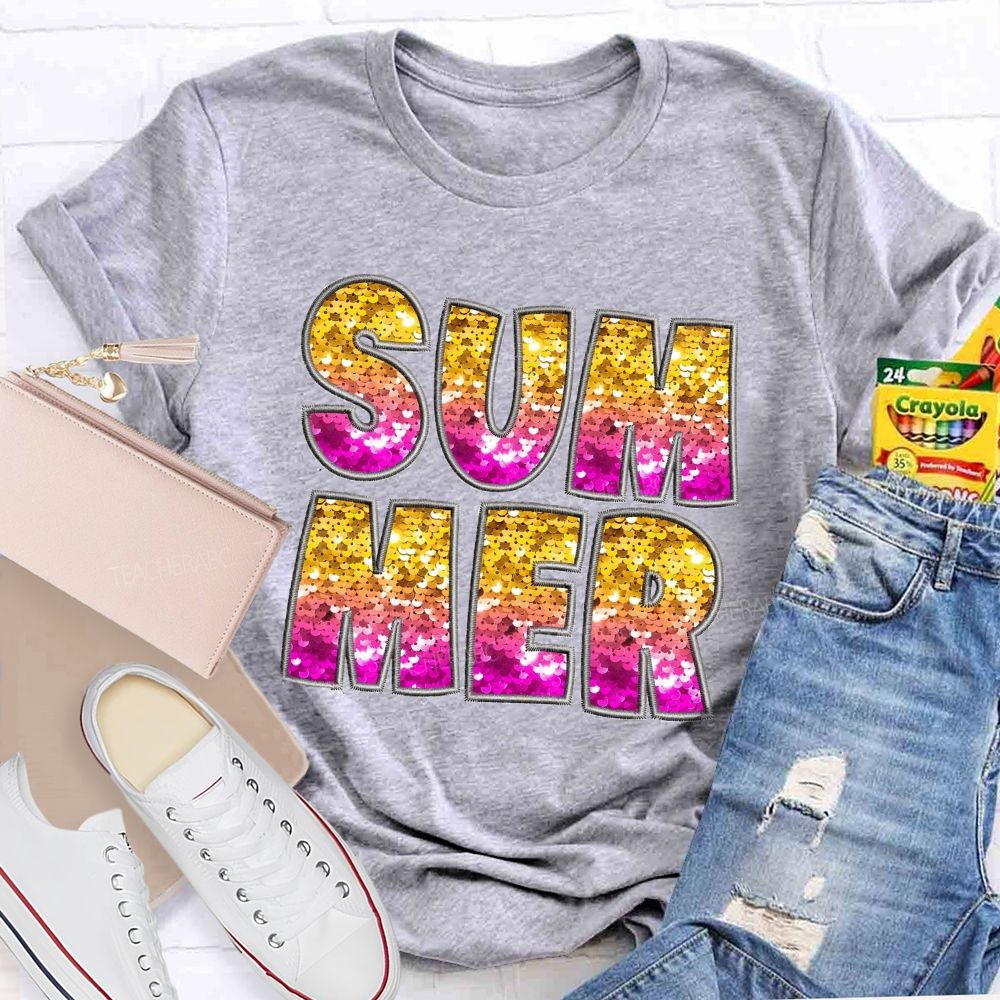 Glitter Summer Teacher T-shirt
