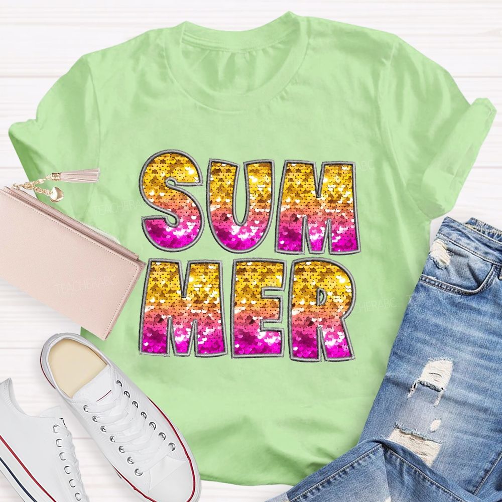 Glitter Summer Teacher T-shirt
