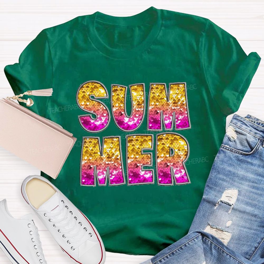 Glitter Summer Teacher T-shirt